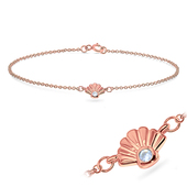 Shell Rose Gold Plated Silver Anklet ANK-550-RO-GP